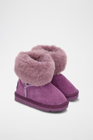 Botins forrados em couro de vitelo - Violeta