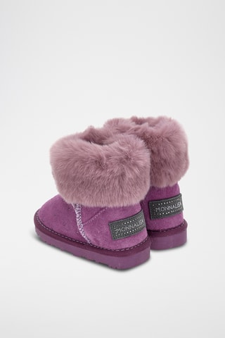 Botins forrados em couro de vitelo - Violeta