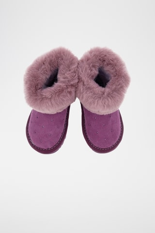 Botins forrados em couro de vitelo - Violeta