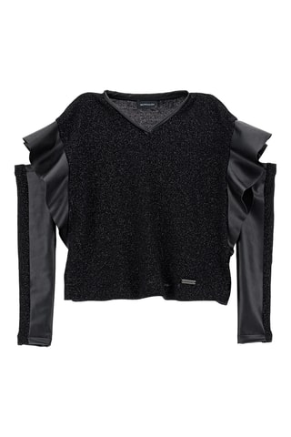 T-shirt em lã e caxemira - Preto
