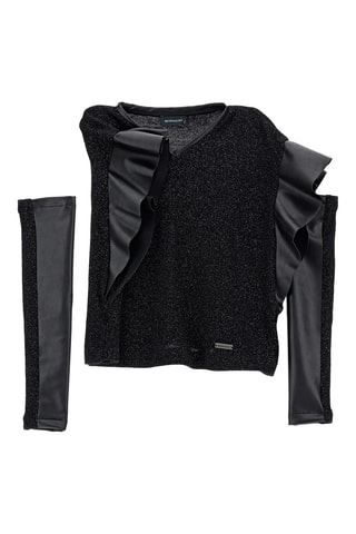 T-shirt em lã e caxemira - Preto