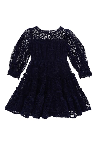 Vestido em renda - Azul-marinho
