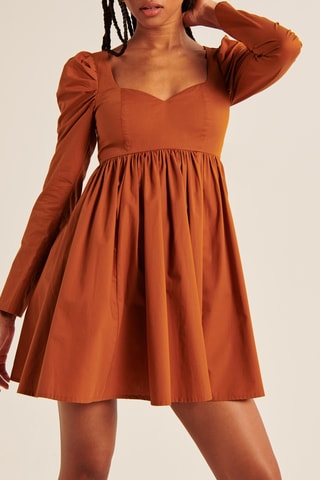 Vestido estilo patinadora - Castanho