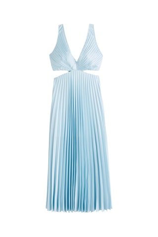 Vestido plissado - Azul-celeste