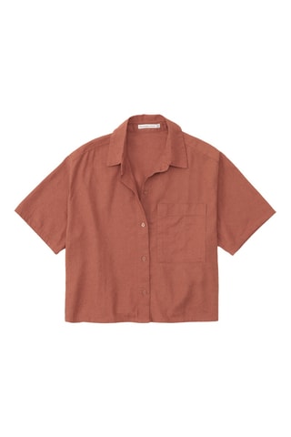Camisa em linho - Castanho