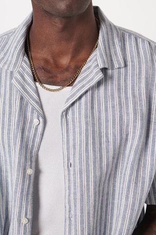 Camisa em linho - Azul-cinza