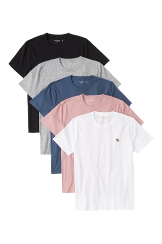 5 t-shirts - Branco e rosa