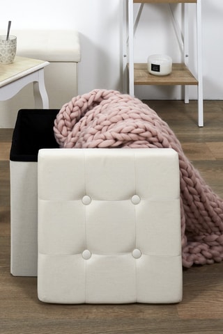 Coffre-pouf pliable Eléonore - Beige