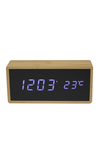 Réveil LED en bambou - Naturel