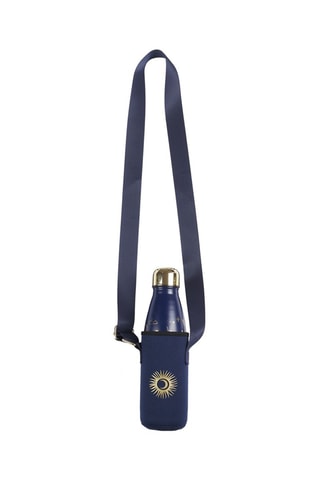 Coffret bouteille isotherme avec pochette - Bleu marine - 50 cl