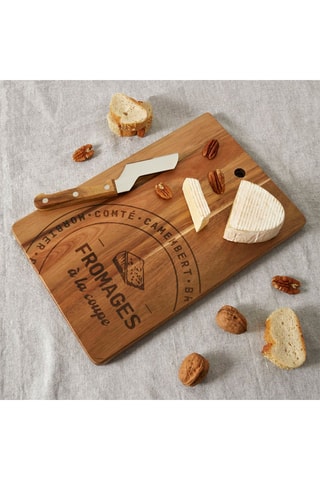 Planche à découper et couteau à fromage en acacia