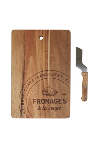 Planche à découper et couteau à fromage en acacia