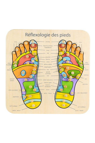 Planche de réflexologie en bois Mr Yang - Multicolore - 30 x 1 x 30 cm