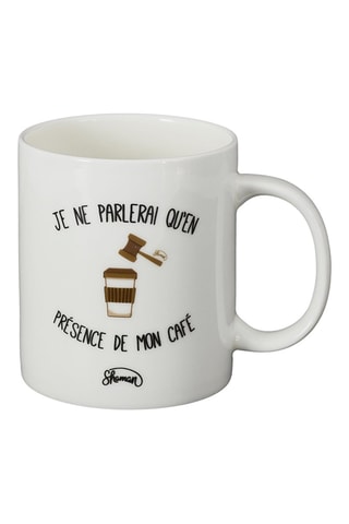 Mug en céramique Je ne parlerai qu'en présence de mon café - 12.2 x 8.4 x 9.6 cm