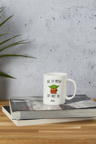 Mug en céramique Que la motiv soit avec moi Grogu The Mandalorian Star Wars - 12.2 x 8.4 x 9.6 cm