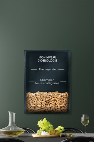 Cadre bouchon Mon niveau d'œnologie - 65 x 46 x 6 cm
