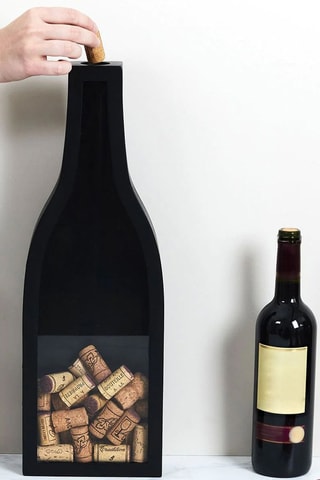 Cadre bouteille collecteur de bouchon - Marron - 17 x 7.5 x 50 cm