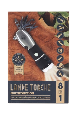 Lampe torche multifonction 8 en 1 - Noir