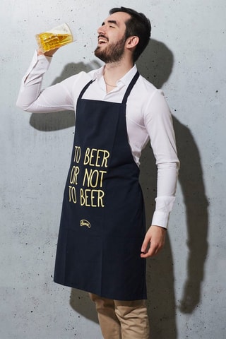 Tablier de cuisine - Bleu marine et jaune