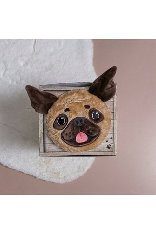 Coussin vibrant Bouledogue - Marron - 21 x 34 x 22 cm