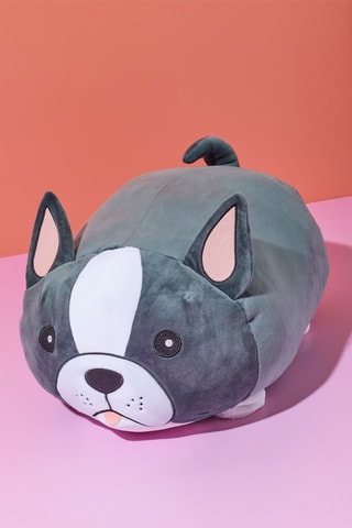 Coussin bouledogue - Gris - 46 x 29 x 25 cm