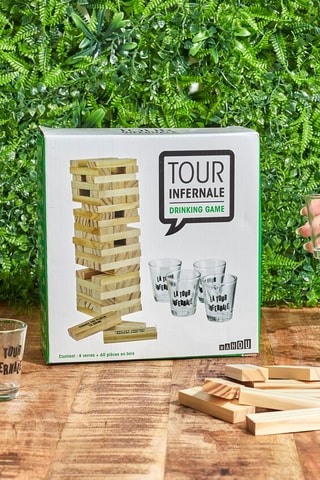 Jeu à boire Tour infernale en bois - Dès 18 ans