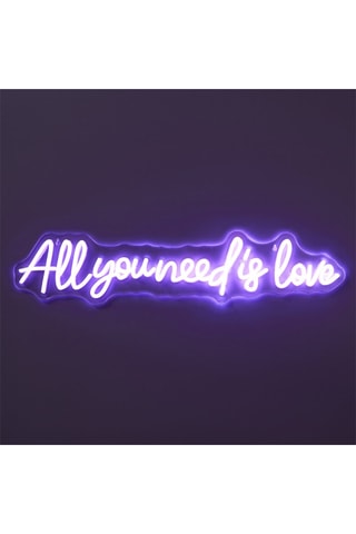 Lampe effet néon All you need is love - Violet