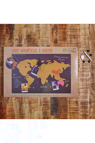Carte magnétique à gratter - Noir et marron