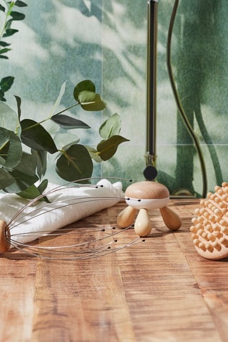 Coffret massage en bois de schima superba et acier inoxydable - 3 pièces