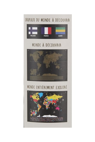 Carte du monde à gratter avec drapeaux