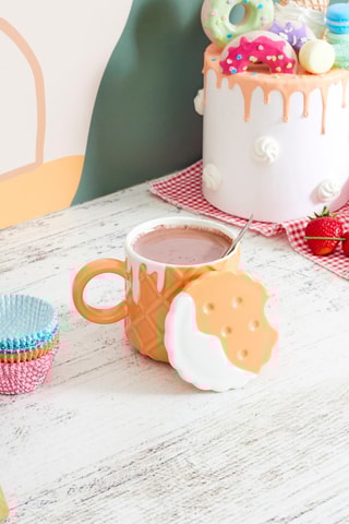 Mug en grès et acier inoxydable