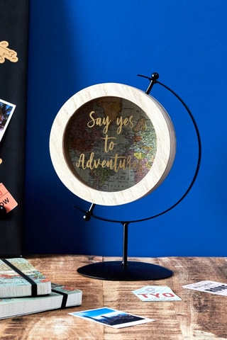 Tirelire globe en bambou - 12 x 25.5 x 6 cm