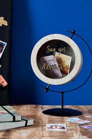 Tirelire globe en bambou - 12 x 25.5 x 6 cm