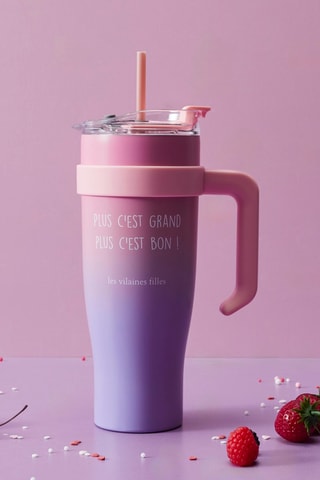 Mug isotherme en acier inoxydable et silicone - 1,2 l