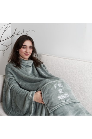 Plaid 2-en-1 - Gris foncé - 140 x 180 cm