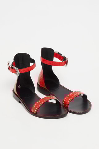 Sandales en cuir - Rouge