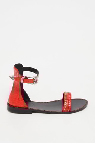 Sandales en cuir - Rouge