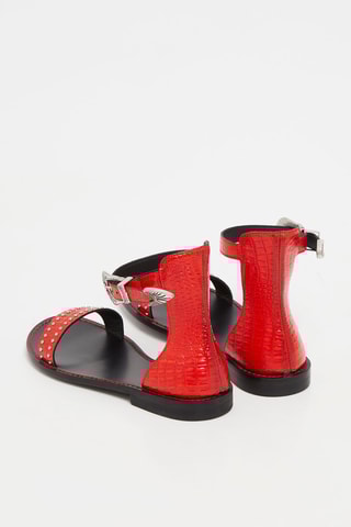Sandales en cuir - Rouge