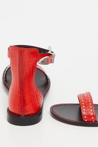 Sandales en cuir - Rouge