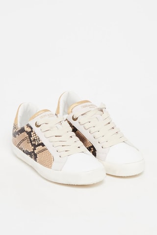 Baskets en cuir - Blanc et beige