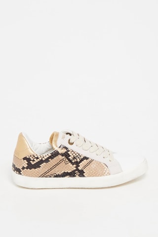 Baskets en cuir - Blanc et beige