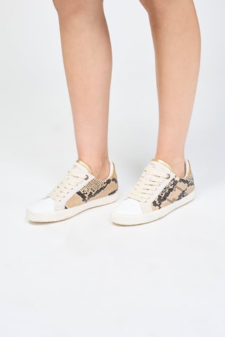 Baskets en cuir - Blanc et beige