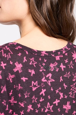 T-shirt - Noir et fuchsia