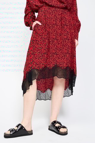 Jupe asymétrique taille haute - Rouge