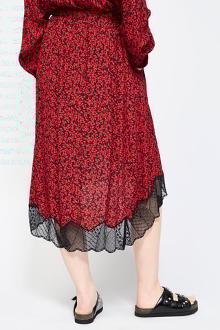 Jupe asymétrique taille haute - Rouge