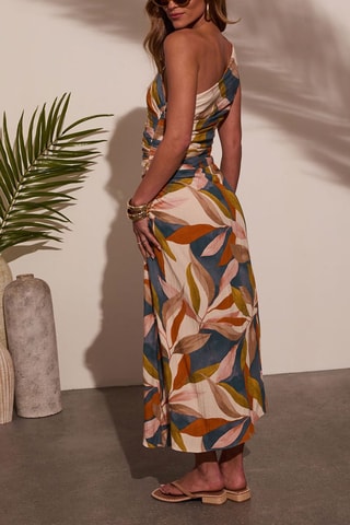 Midi-jurk en Asymmetrische Jurk - Oranje
