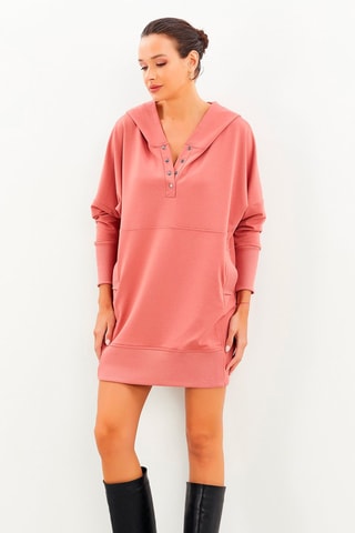 Sweaterjurk Koraalrood