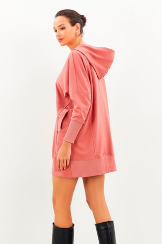 Sweaterjurk Koraalrood