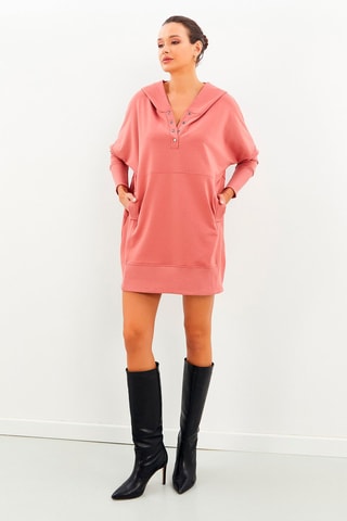 Sweaterjurk Koraalrood