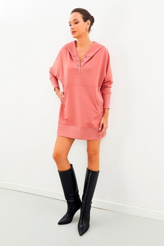 Sweaterjurk Koraalrood